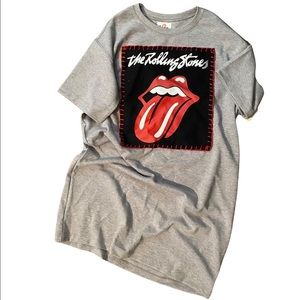 Rolling Stones patch tee shirt dress.